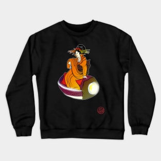 Bijinga - Woman on a flying vehicle Crewneck Sweatshirt